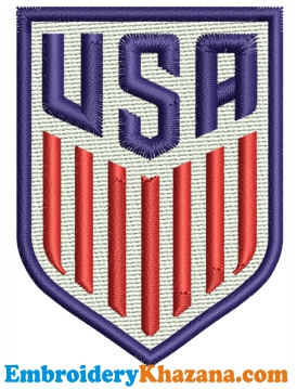 US Soccer Team Logo Embroidery Design