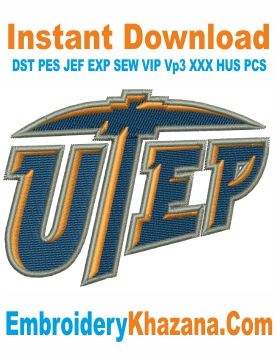 UTEP Miners Football Embroidery Design