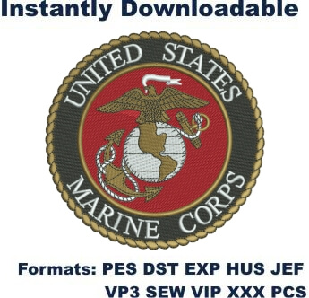 United States Marine Corps Embroidery Design