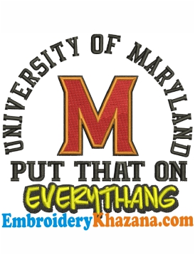 University Of Maryland Logo Embroidery Design