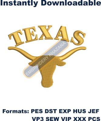University Of Texas Football Longhorns Logo Embroidery Design