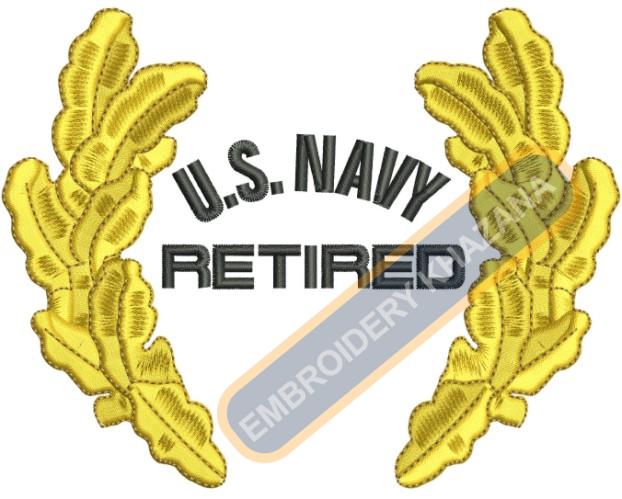 Us Navy Retired Embroidery Design