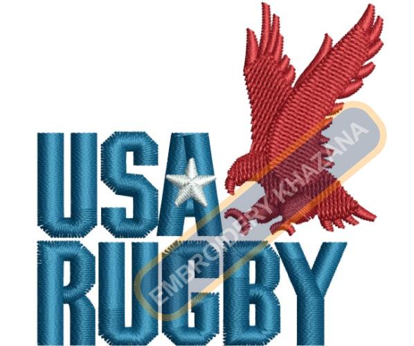 Usa Rugby Embroidery Design