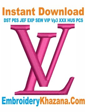 LV Logo Embroidery Design