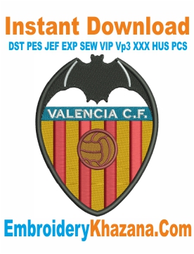 Valencia CF Logo Embroidery Design