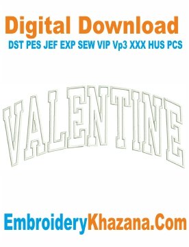 Valentine Outline Embroidery Design