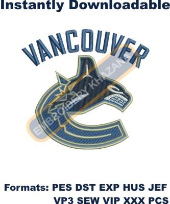 Vancouver Canucks Logo embroidery design