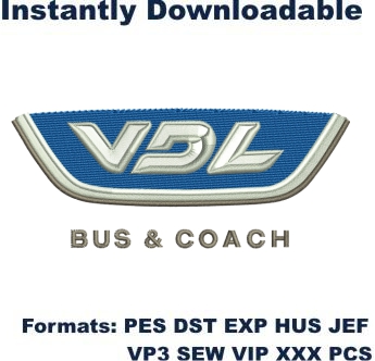 Vdl bus logo embroidery design