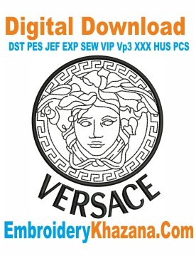 Versace Face Logo Embroidery Design