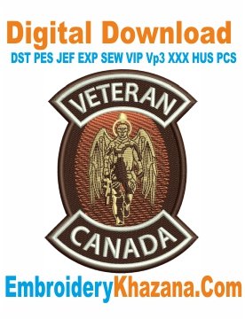 Veteran Canada Embroidery Design