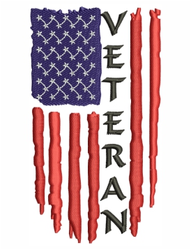 Veteran Logo Flag Embroidery Design