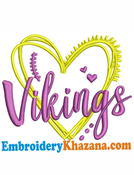Vikings Football Logo Embroidery Design
