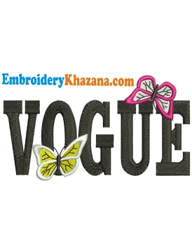 Vogue Butterfly Embroidery Design
