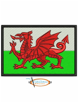 Wales Flag Embroidery Design