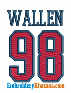 Wallen 98 Braves Embroidery Design