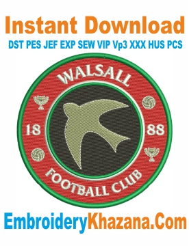 Walsall Fc Logo Embroidery Design