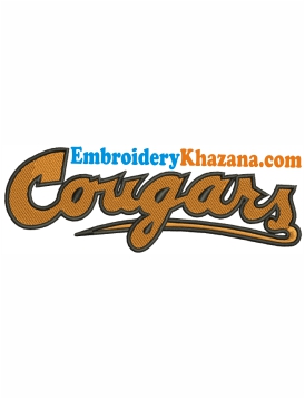 Washington Cougars Wordmark Logo Embroidery Design