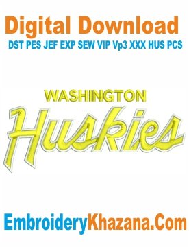 Washington Huskies Embroidery Design