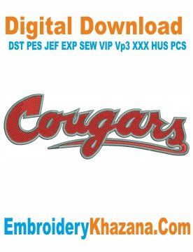 Washington State Cougars Wordmark Embroidery Design