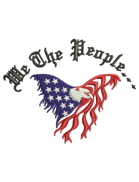 We The People Embroidery Design