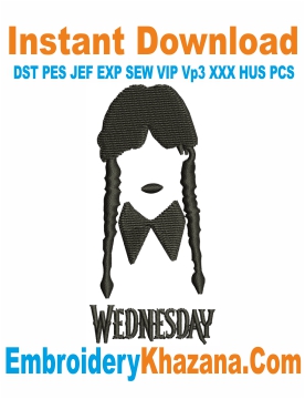 Wednesday Addams Embroidery Design