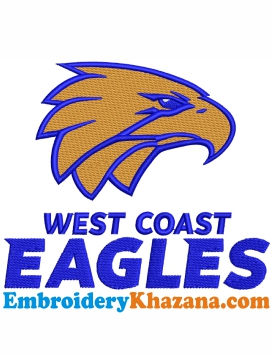 West Coast Eagles Logo Embroidery Design