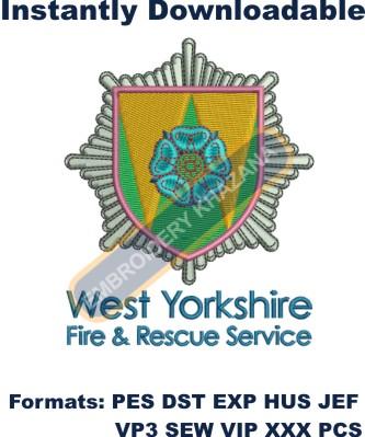 West Yorkshire Fire Rescue Embroidery Design