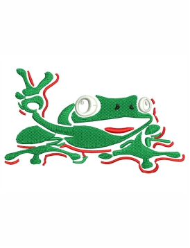 Wild Frog Embroidery Design