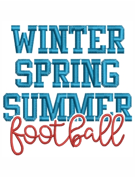 Winter Spring Summer Football Embroidery Design
