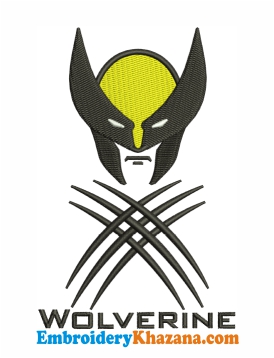 Wolverine Cartoon Embroidery Design