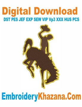 Wyoming Cowboys Embroidery Design