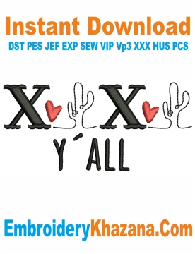 XoXo Hugs Valentine Embroidery Design