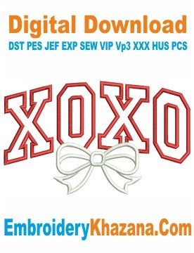 Xoxo Applique Embroidery Design