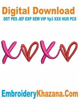 Xoxo Embroidery Design