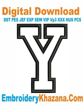 Y Letter Applique Embroidery Design