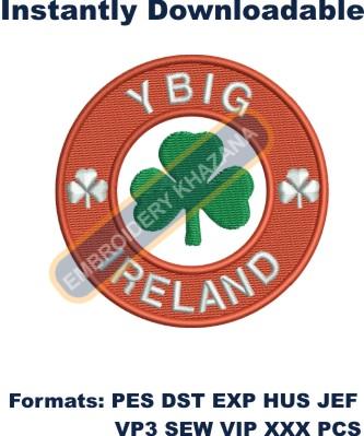 Ybig Ireland Logo Embroidery Design