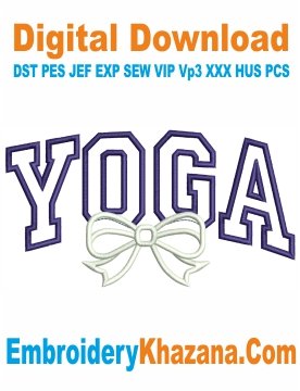 Yoga Applique Embroidery Design