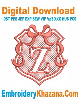Embossed Monogram Z Embroidery Design