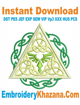 Zelda Celtic Triforce Embroidery Design