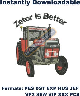 Zetor Tractor Embroidery Design