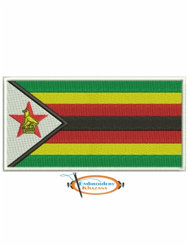 Zimbabwe Flag Embroidery Design