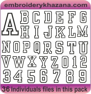 Applique Alphabet Letter Embroidery Designs Pack