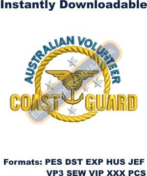 Australian Volunteer Coast Guard Embroidery Design