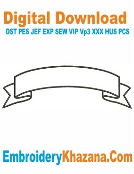 Arch Ribbon Banner Embroidery Design