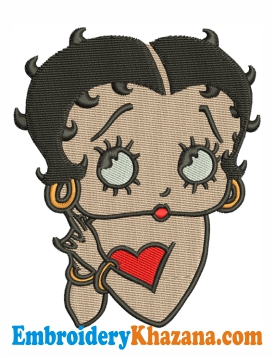Betty Boop Head Embroidery Design