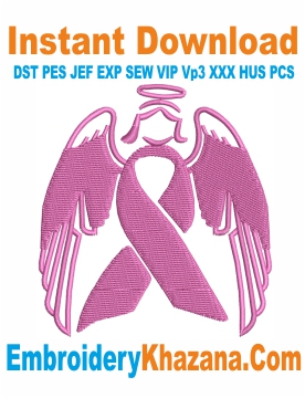 Breast Cancer Wings Embroidery Design