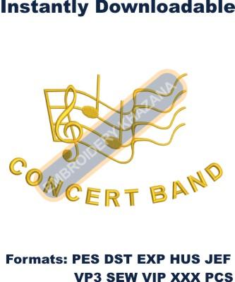 Concert Band Logo Embroidery Design