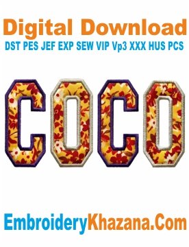 Coco Applique Embroidery Design