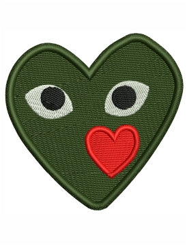 Comme Des Garcons Heart Embroidery Design