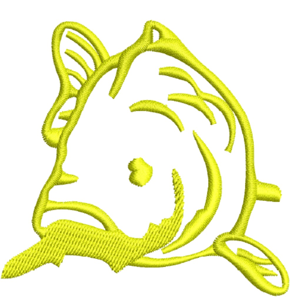 Yellow Fish Embroidery Design